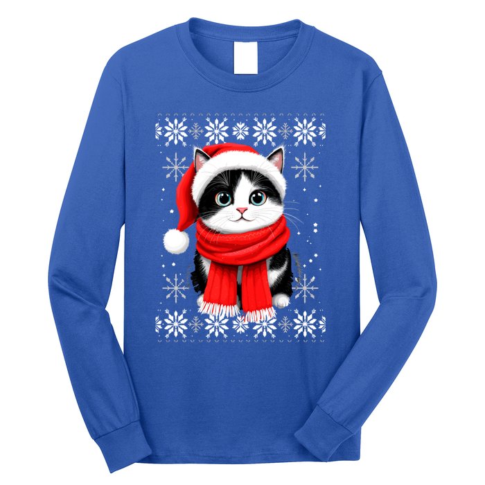 Funny Cat Santa Christmas Ugly Cats Lover Cat Mom Cute Gift Long Sleeve Shirt