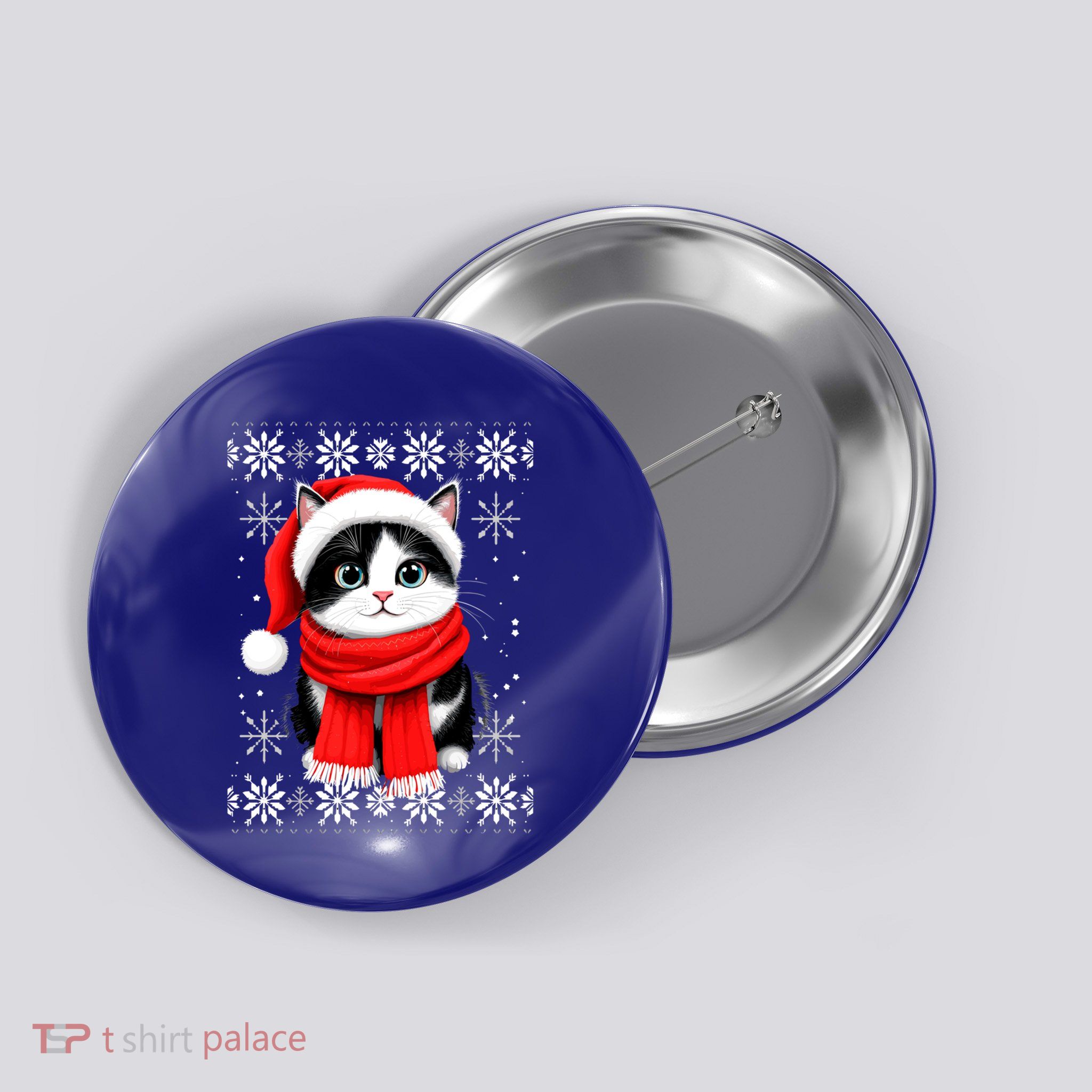 Funny Cat Santa Christmas Ugly Cats Lover Cat Mom Cute Gift Button