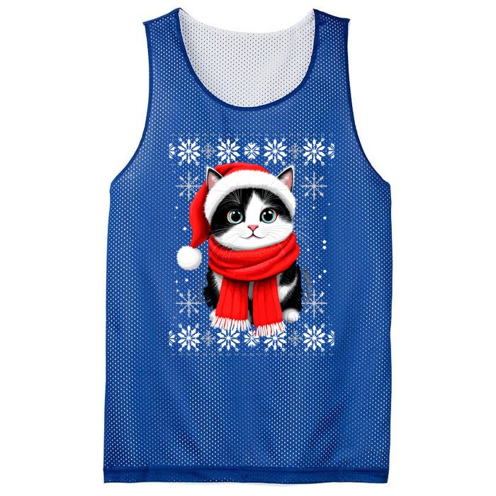 Funny Cat Santa Christmas Ugly Cats Lover Cat Mom Cute Gift Mesh Reversible Basketball Jersey Tank