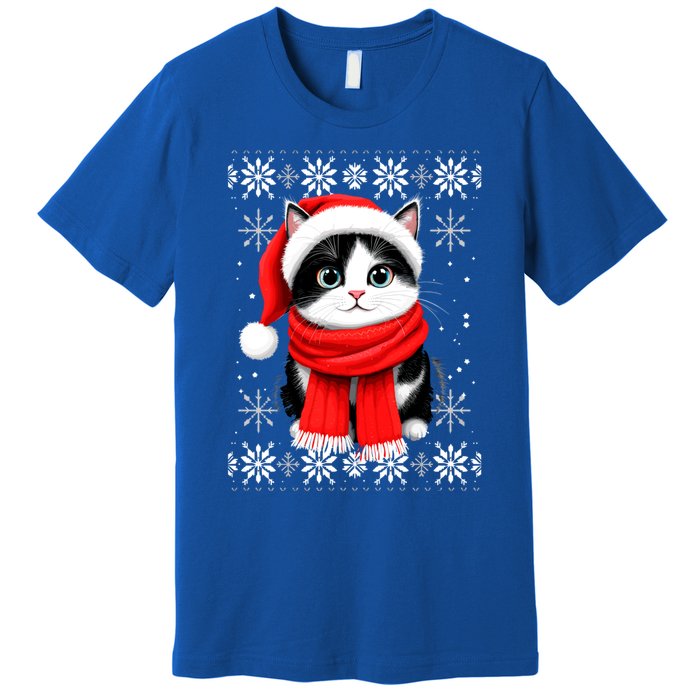 Funny Cat Santa Christmas Ugly Cats Lover Cat Mom Cute Gift Premium T-Shirt