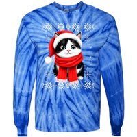 Funny Cat Santa Christmas Ugly Cats Lover Cat Mom Cute Gift Tie-Dye Long Sleeve Shirt