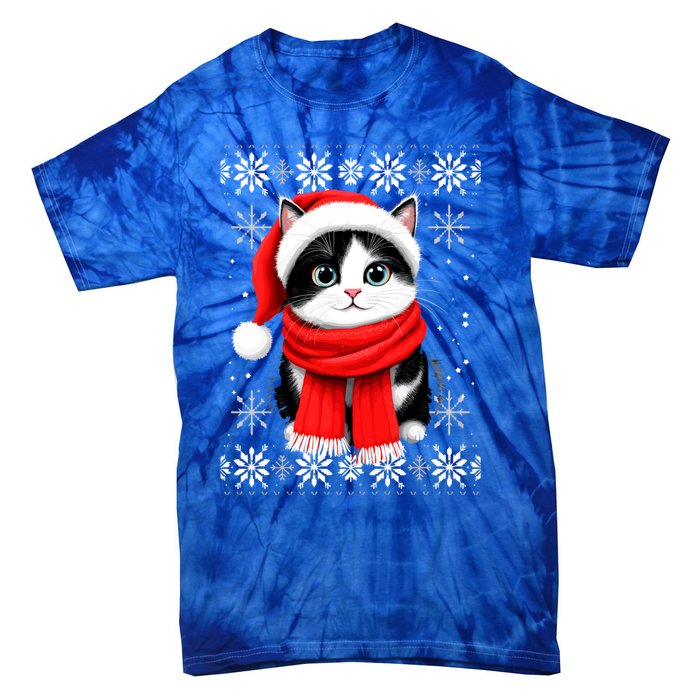 Funny Cat Santa Christmas Ugly Cats Lover Cat Mom Cute Gift Tie-Dye T-Shirt