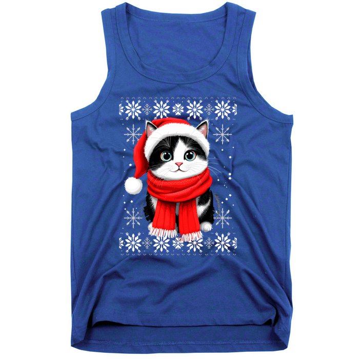 Funny Cat Santa Christmas Ugly Cats Lover Cat Mom Cute Gift Tank Top