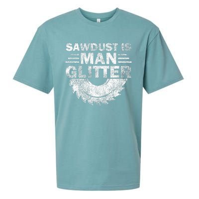 Funny Carpenter Sawdust Is Man Glitter Sueded Cloud Jersey T-Shirt