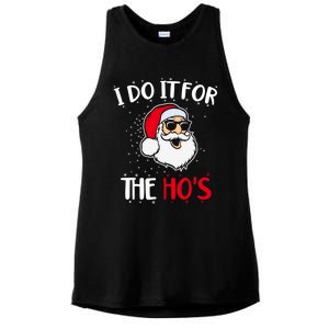 Funny Christmas Santa I Do It For The Hos Holiday Mood Cute Gift Ladies PosiCharge Tri-Blend Wicking Tank