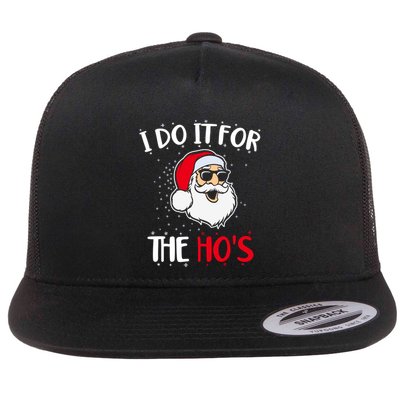 Funny Christmas Santa I Do It For The Hos Holiday Mood Cute Gift Flatbill Hat