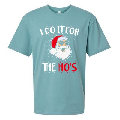 Funny Christmas Santa I Do It For The Hos Holiday Mood Cute Gift Sueded Cloud Jersey T-Shirt