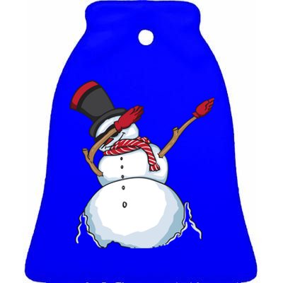 Funny Christmas Snow Dabbing Great Snow Xmas Gift Cute Gift Ceramic Bell Ornament