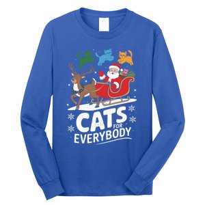 Festive Cat Santa Cats For Everybody Xmas Cat Christmas Cats Gift Long Sleeve Shirt