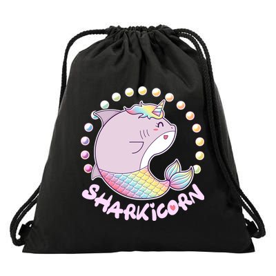 Funny Cute Sharkicorn Shark Unicorn Drawstring Bag