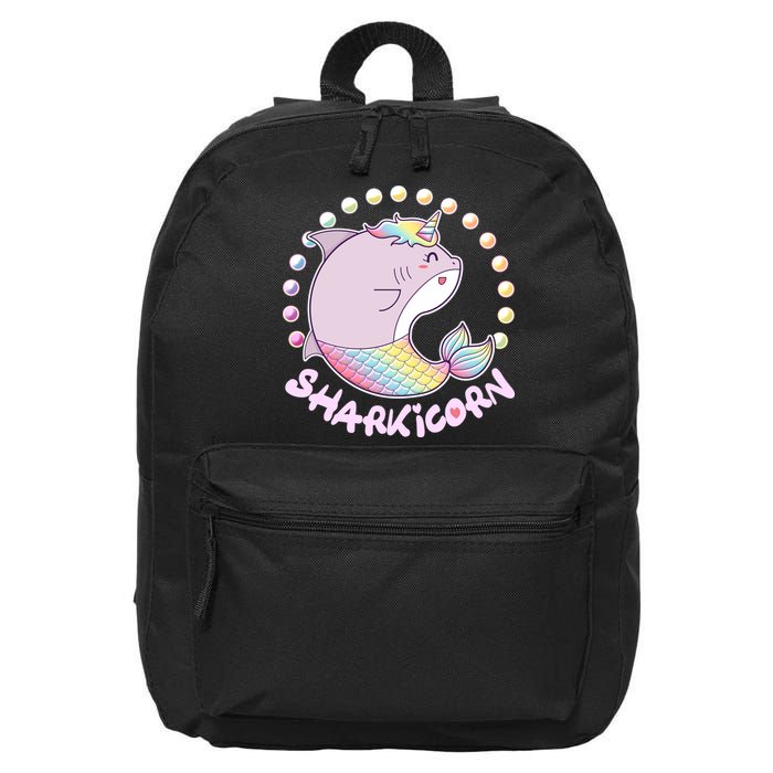 Funny Cute Sharkicorn Shark Unicorn 16 in Basic Backpack