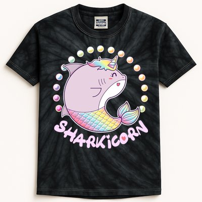 Funny Cute Sharkicorn Shark Unicorn Kids Tie-Dye T-Shirt