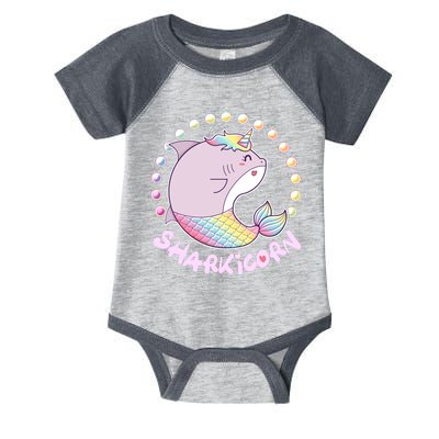 Funny Cute Sharkicorn Shark Unicorn Infant Baby Jersey Bodysuit