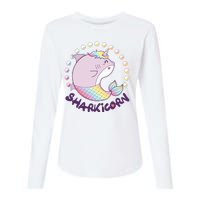 Funny Cute Sharkicorn Shark Unicorn Womens Cotton Relaxed Long Sleeve T-Shirt