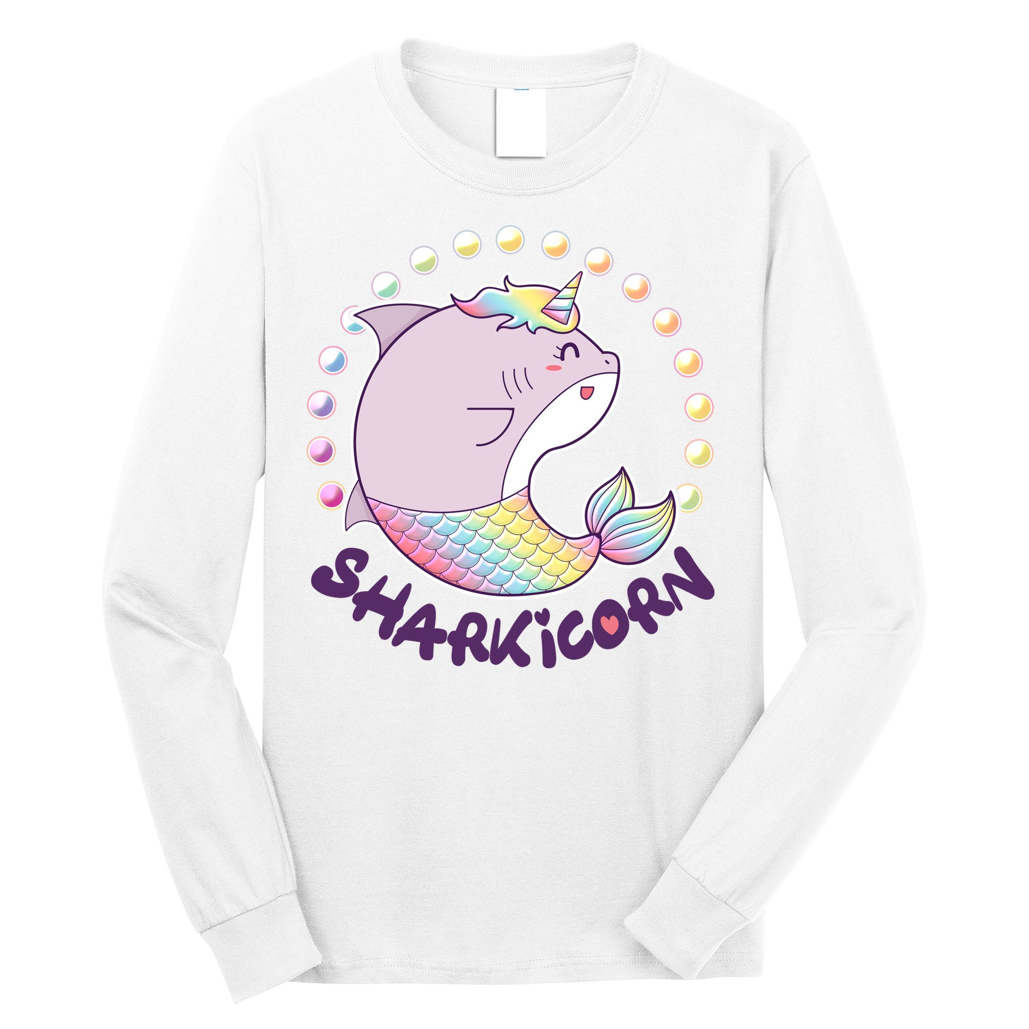 Funny Cute Sharkicorn Shark Unicorn Long Sleeve Shirt