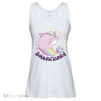 Funny Cute Sharkicorn Shark Unicorn Ladies Essential Flowy Tank