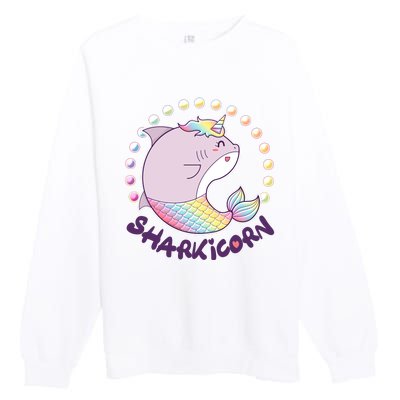 Funny Cute Sharkicorn Shark Unicorn Premium Crewneck Sweatshirt