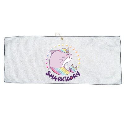 Funny Cute Sharkicorn Shark Unicorn Large Microfiber Waffle Golf Towel