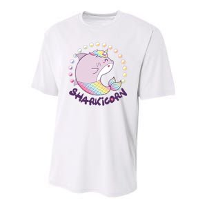 Funny Cute Sharkicorn Shark Unicorn Youth Performance Sprint T-Shirt