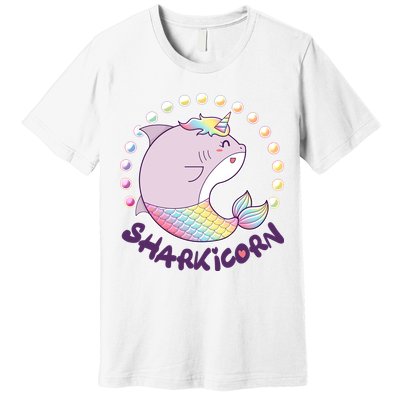 Funny Cute Sharkicorn Shark Unicorn Premium T-Shirt