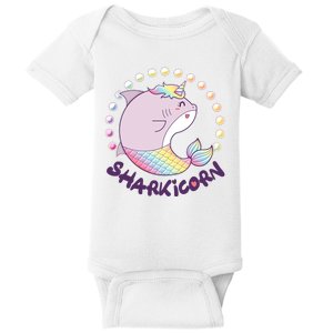 Funny Cute Sharkicorn Shark Unicorn Baby Bodysuit