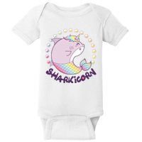 Funny Cute Sharkicorn Shark Unicorn Baby Bodysuit