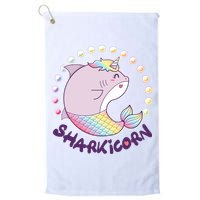 Funny Cute Sharkicorn Shark Unicorn Golf Towel