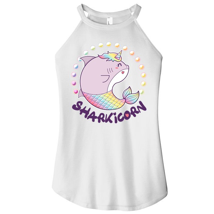 Funny Cute Sharkicorn Shark Unicorn Women's Perfect Tri Rocker Tank