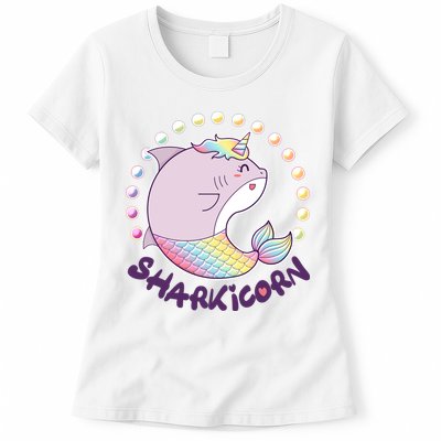 Funny Cute Sharkicorn Shark Unicorn Womens T-Shirt