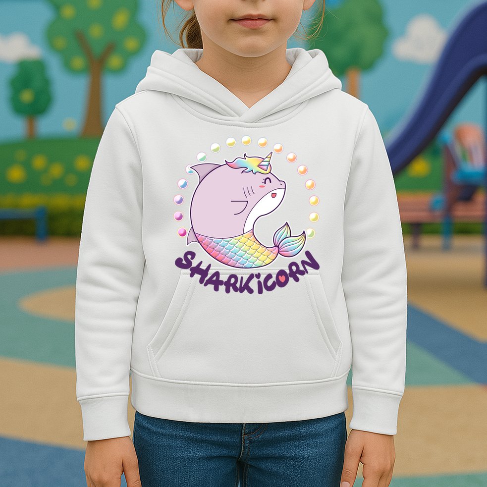 Funny Cute Sharkicorn Shark Unicorn Kids Hoodie
