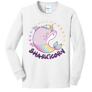 Funny Cute Sharkicorn Shark Unicorn Kids Long Sleeve Shirt