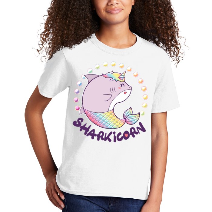 Funny Cute Sharkicorn Shark Unicorn Kids T-Shirt