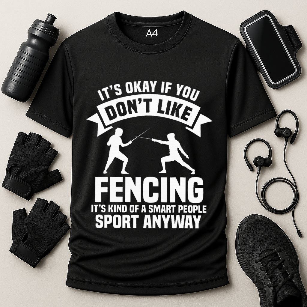 Fencing Combat Sport Fence Foil Epee Sabre Sword Fencer Cooling Performance Crew T-Shirt