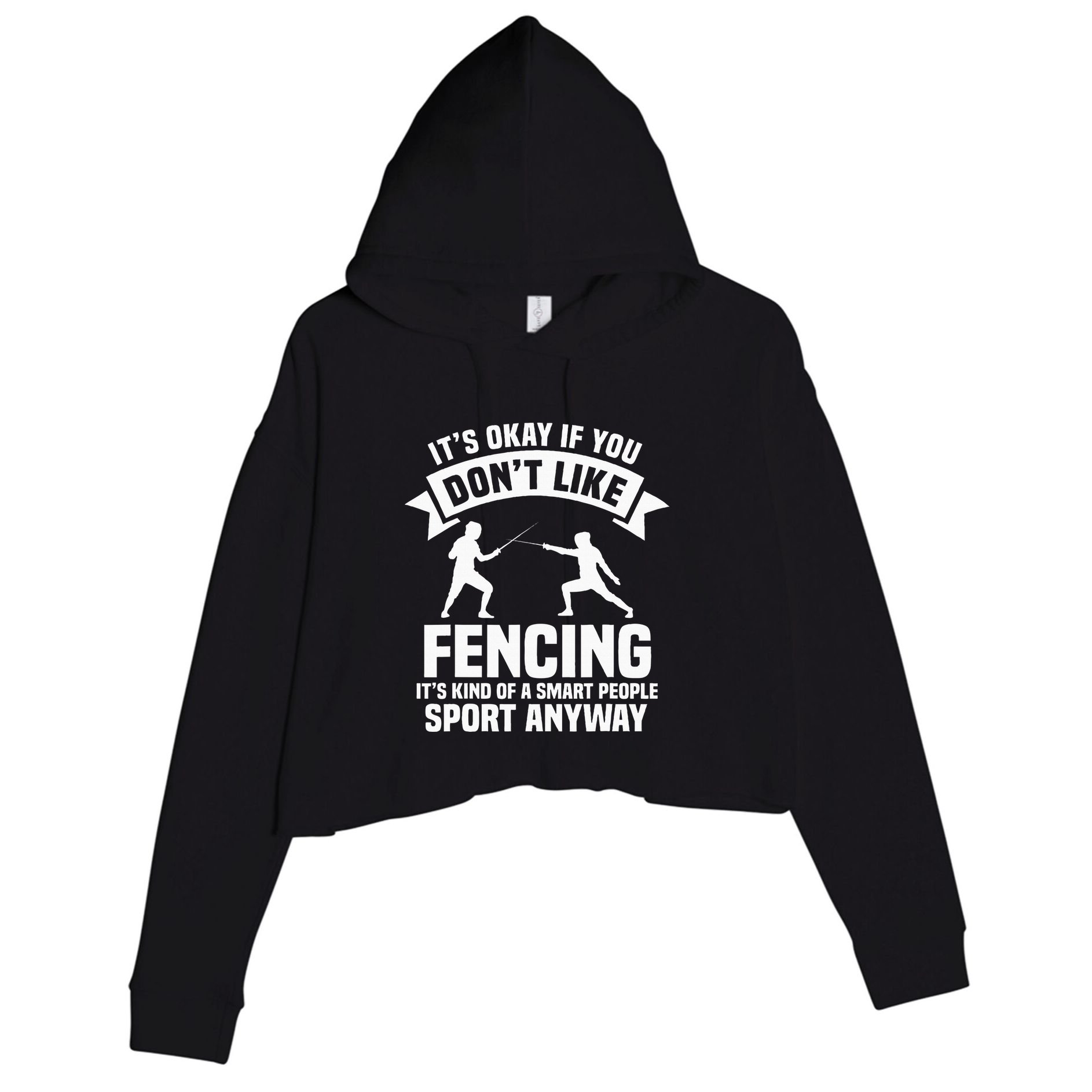 Fencing Combat Sport Fence Foil Epee Sabre Sword Fencer Crop Fleece Hoodie