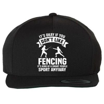 Fencing Combat Sport Fence Foil Epee Sabre Sword Fencer Wool Snapback Cap