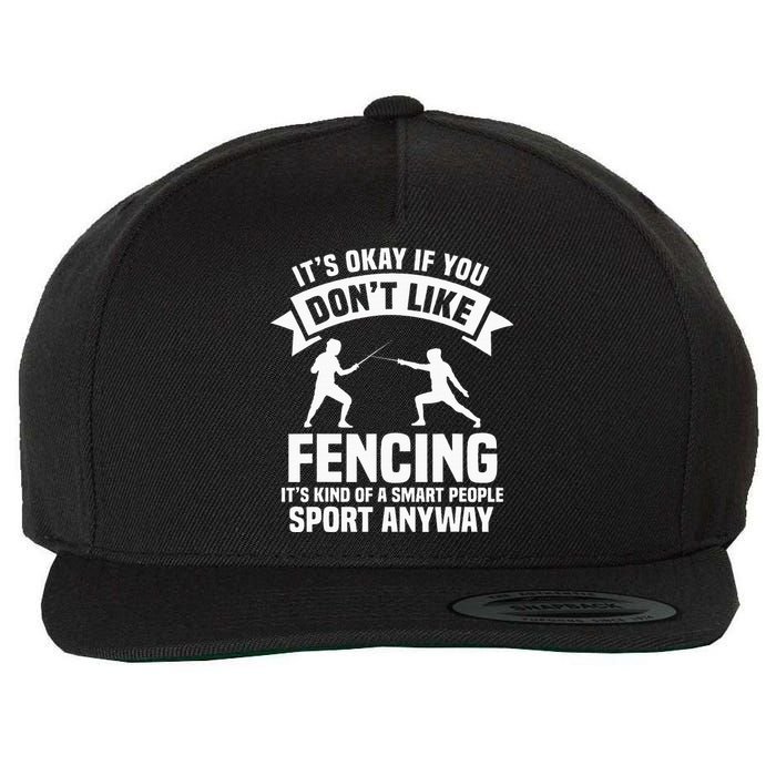 Fencing Combat Sport Fence Foil Epee Sabre Sword Fencer Wool Snapback Cap