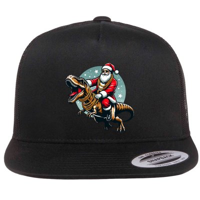 Funny Cartoon Santa Trex Dinosaur Christmas Gift Flatbill Hat