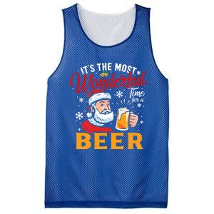 Funny Christmas Santa Claus Ing Beer Wonderful Time Gift Mesh Reversible Basketball Jersey Tank