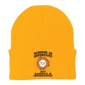 Funny Cute School Is Important But Baseball Is Importanter Knit Cap Winter Beanie