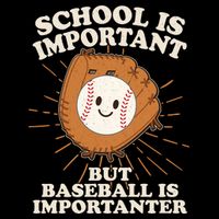 Funny Cute School Is Important But Baseball Is Importanter USA-Made Doggie Bandana