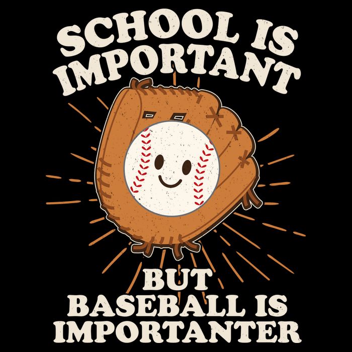 Funny Cute School Is Important But Baseball Is Importanter USA-Made Doggie Bandana