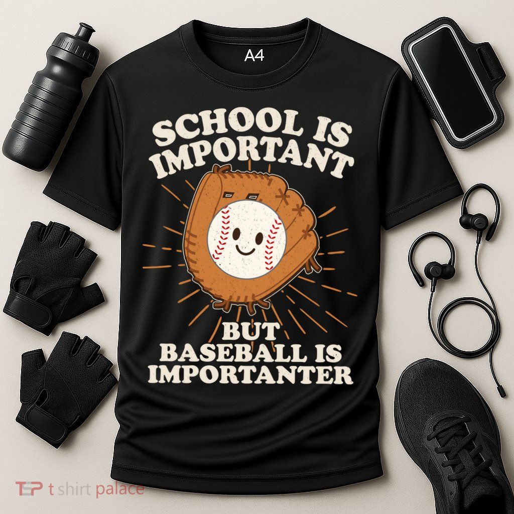 Funny Cute School Is Important But Baseball Is Importanter Performance Shirt