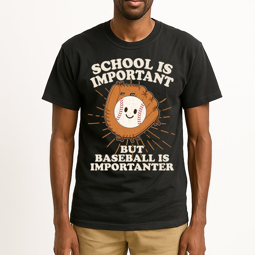 Funny Cute School Is Important But Baseball Is Importanter Tall T-Shirt