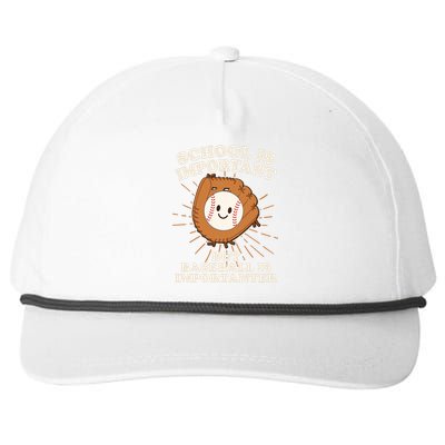 Funny Cute School Is Important But Baseball Is Importanter Snapback Five-Panel Rope Hat