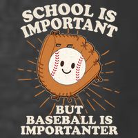 Funny Cute School Is Important But Baseball Is Importanter Kids T-Shirt