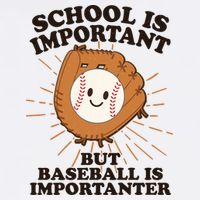 Funny Cute School Is Important But Baseball Is Importanter Garment-Dyed Sweatshirt