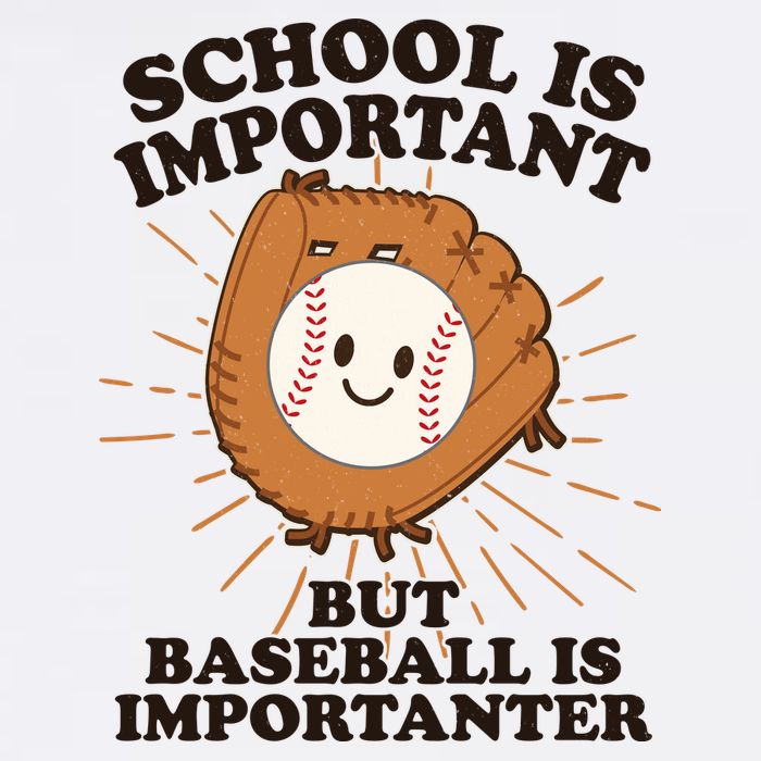 Funny Cute School Is Important But Baseball Is Importanter Garment-Dyed Sweatshirt