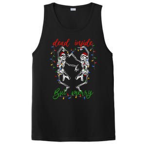 Funny Christmas Skeletons And Bright Dead Inside But Merry Gift PosiCharge Competitor Tank