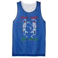 Funny Christmas Skeletons And Bright Dead Inside But Merry Gift Mesh Reversible Basketball Jersey Tank