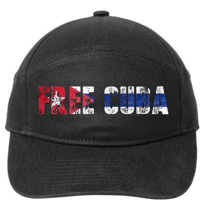 Free Cuba Sos Cuba Patriotic Cuban First 7-Panel Snapback Hat